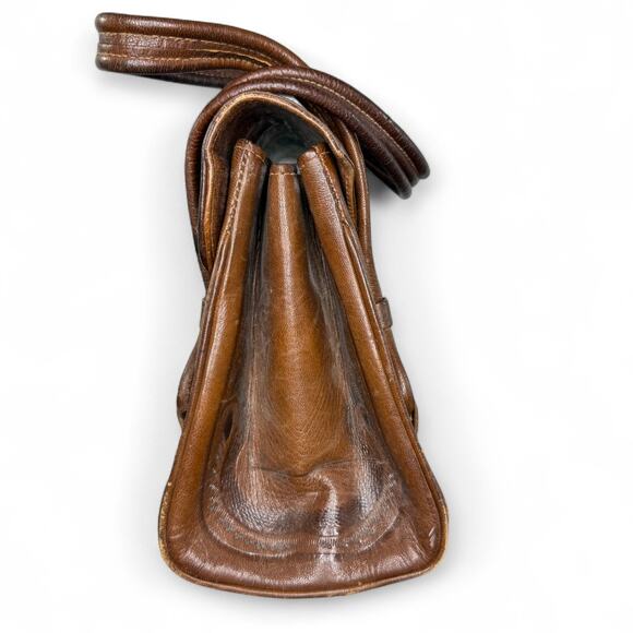 Vintage Tooled Leather Satchel Purse Flores‎ Bags Brown Boho Western Mexico - Picture 4 of 13